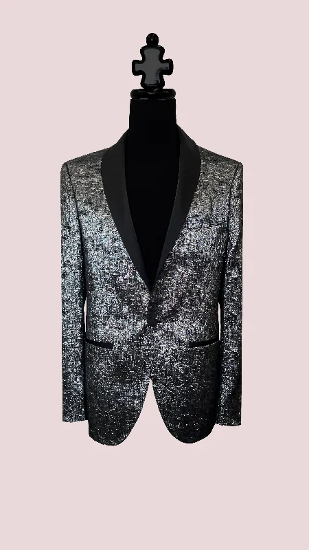 Men's Tuxedo Blazer with Jacquard Lining by Vercini Elegant Men's Cashmere