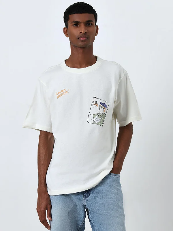 Nuon Off-White Graphic Design Relaxed-Fit Cotton T-Shirt Lumberjack