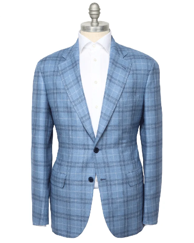 Sky Blue Giacca Check Sportcoat Trendy Men's Oversized