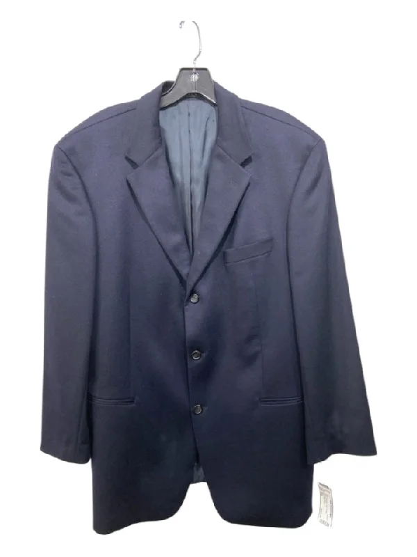 Boss Navy Cashmere Solid 3 button Men's Blazer Relaxed Men's Beach