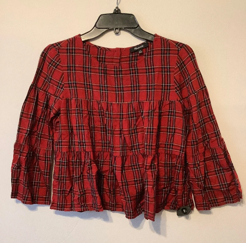 Top Long Sleeve By Madewell In Plaid Pattern, Size: Xxs Refined Men's Hand