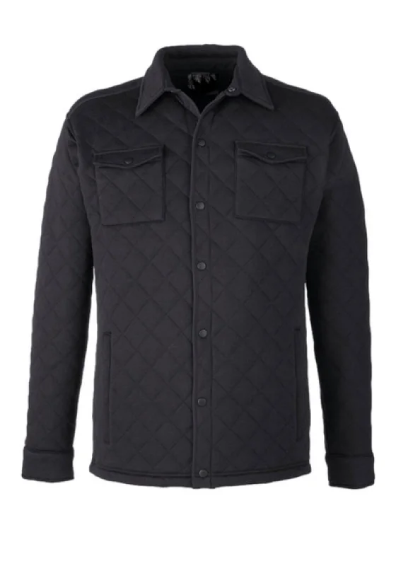 QUILTED SHACKET - BLACK Organic