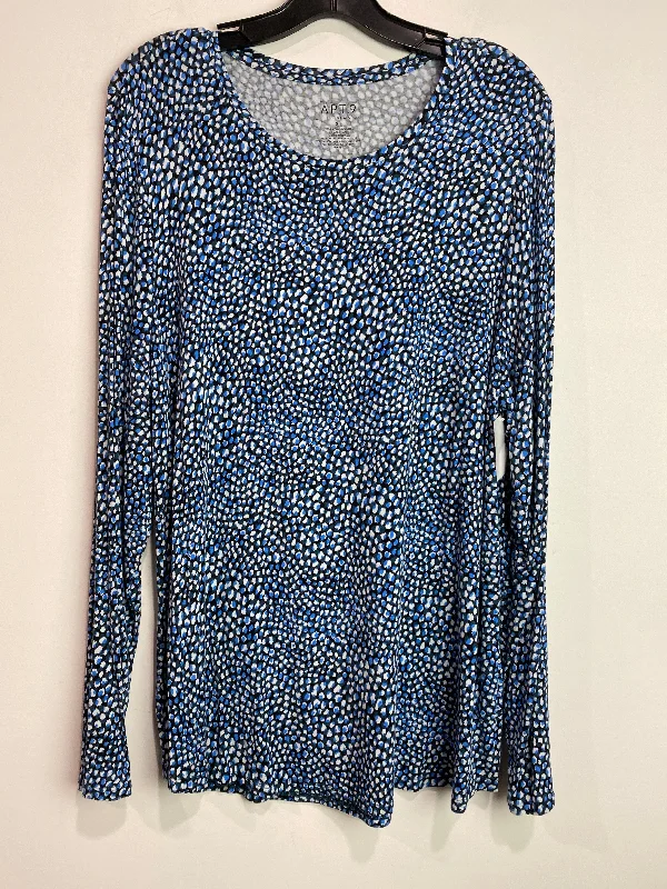 Top Long Sleeve By Apt 9 In Blue, Size: Xl Organic