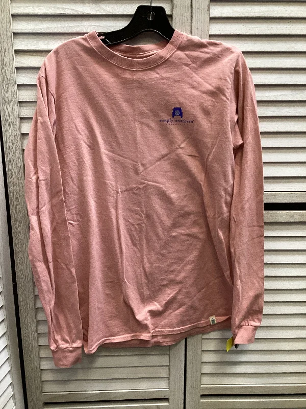 Top Long Sleeve By Simply Southern In Pink, Size: S Trendy Men's Bucket