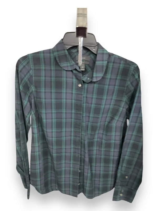 Top Long Sleeve By J. Crew In Plaid Pattern, Size: 6 British Gentleman Style