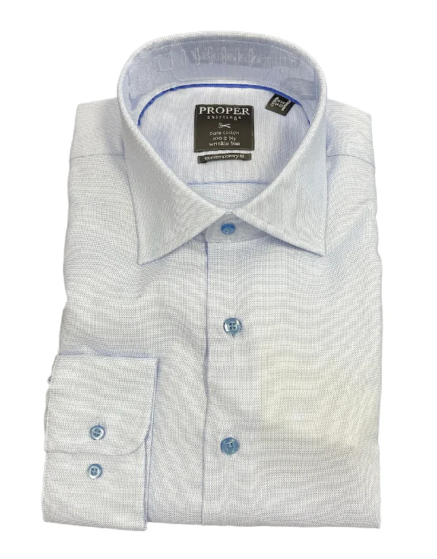 PROPER SLIM DRESS SHIRT 4/5 - BLUE Hip Men's Retro