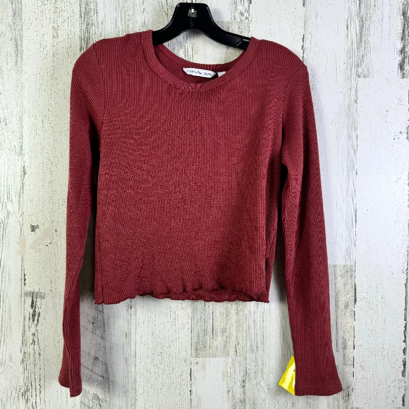 Top Long Sleeve Basic By Calvin Klein In Red, Size: M Modern Men's Tech