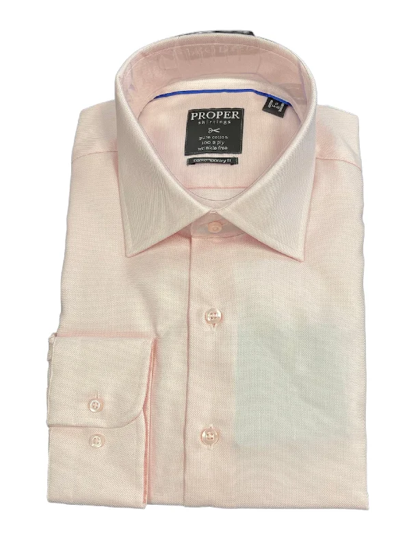 PROPER CONT DRESS SHIRT 4/5 - PINK Polished Men's Satin