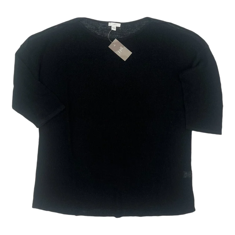 Top 3/4 Sleeve By J. Jill In Black, Size:M Modern Men's Geometric