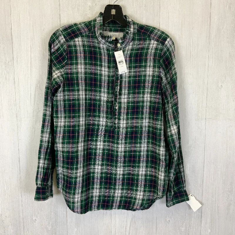 Top Long Sleeve By Loft In Plaid Print, Size: XXS Athletic Men's High