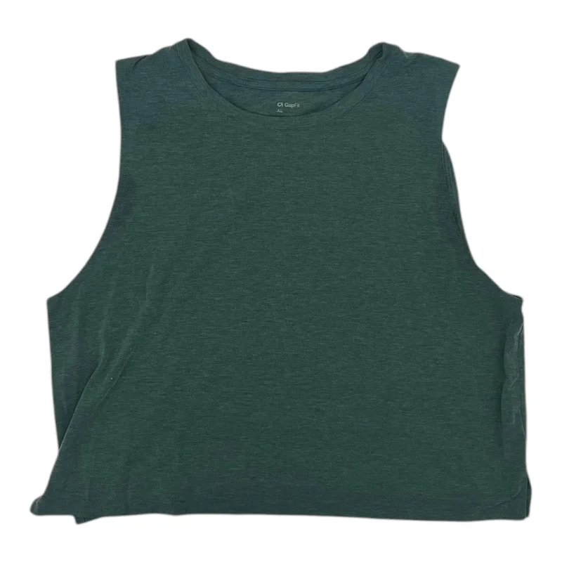 Athletic Tank Top By Gapfit In Green, Size:Xl Sleek Men's Metallic