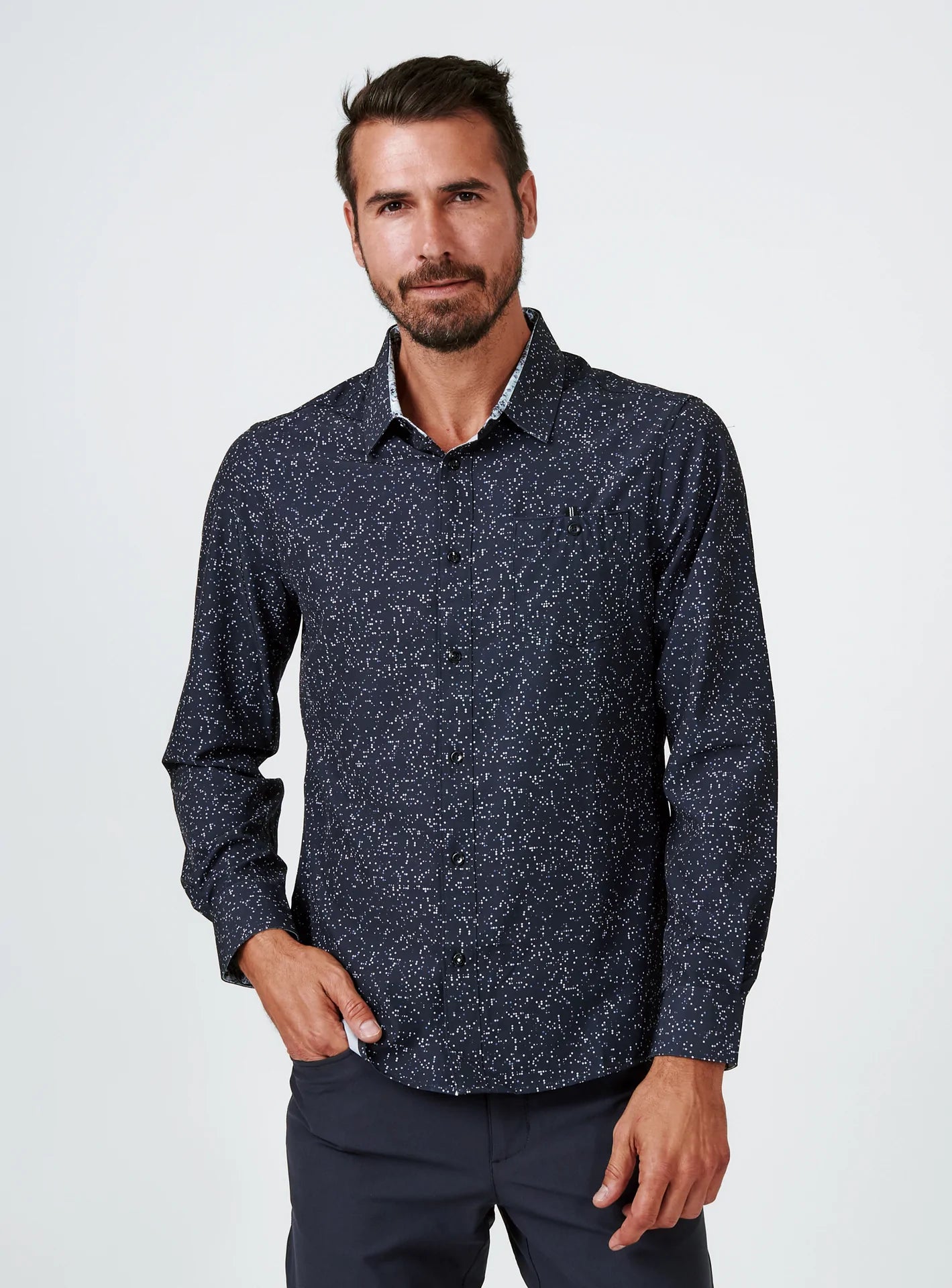 PERFORMANCE PARTY SHIRT - BLACK Trendy Men's Scandinavian