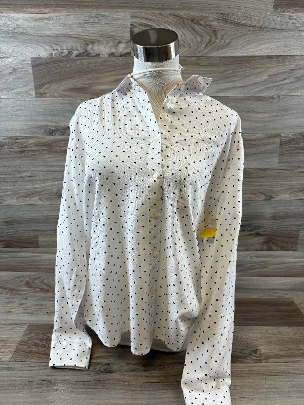 Top Long Sleeve By Loft In Polkadot Pattern, Size: M Dapper Men's Bow