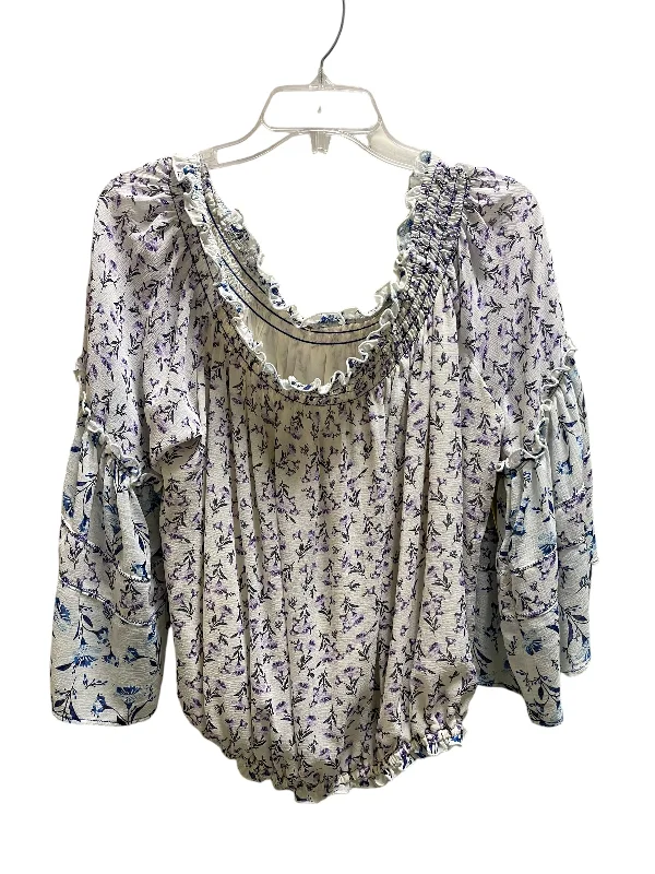 Top Long Sleeve By Free People In Floral Print, Size: M Refined Men's Velvet