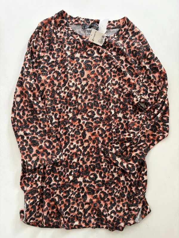 Top Long Sleeve By Versona In Animal Print, Size: L Bohemian Men's Free