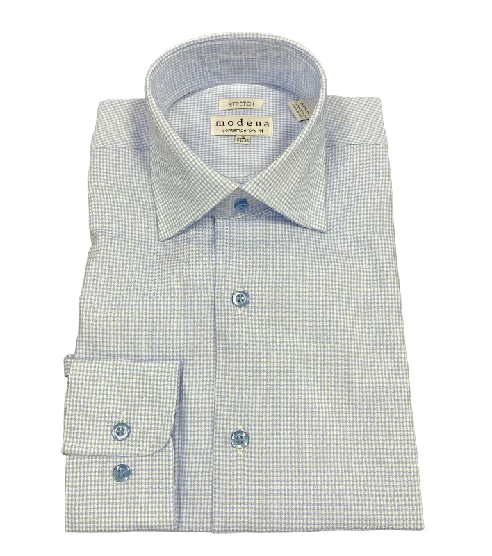 CONT FIT STRETCH CHECK - BLUE Cclassic Men's Tweed