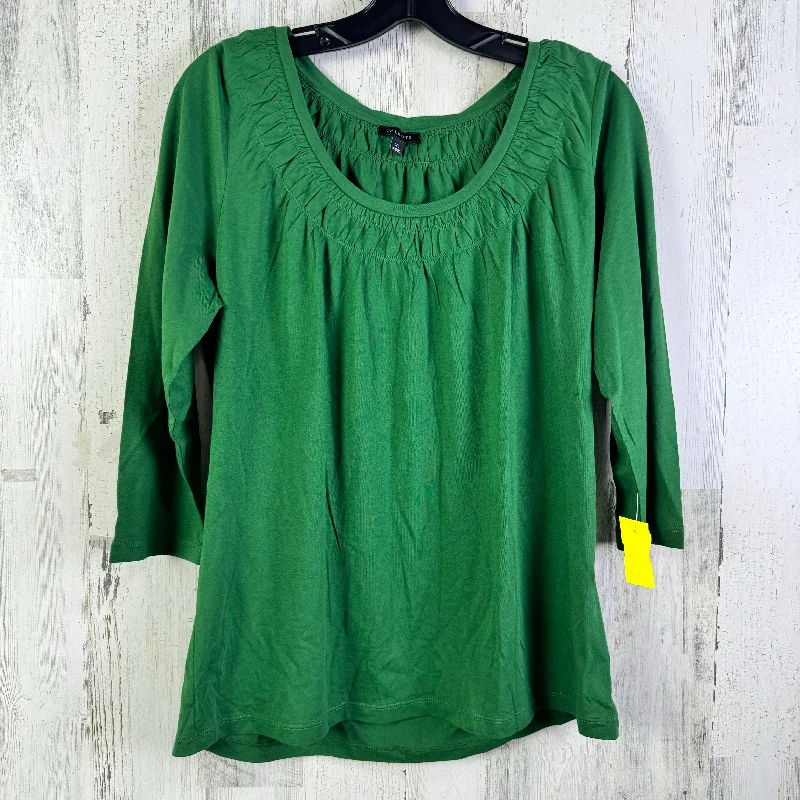 Top 3/4 Sleeve Basic By Talbots In Green, Size: Xl Dynamic Men's Glow