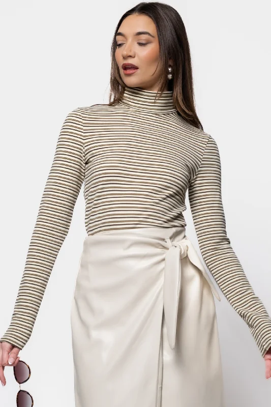 FRNCH Carmelite Striped Turtleneck Top Traditional Men's Country