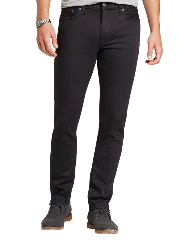 Men's Plain Solid Jeans,Black Refined Men's Velvet