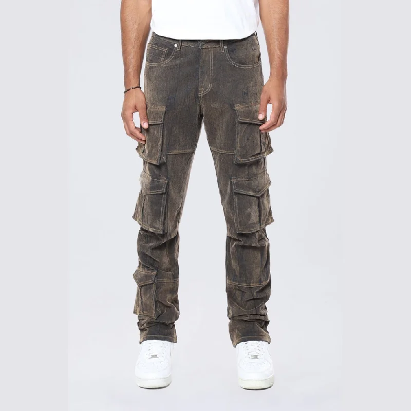 Straight Flocked Jeans - Rust Merino Modern Men's Tech