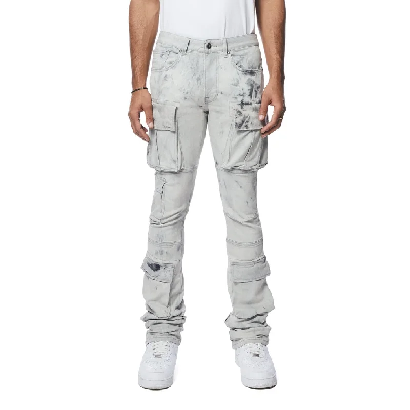 Utility Multi Pocket Stacked Denim Jeans - Sunset Grey Bold Men's Animal