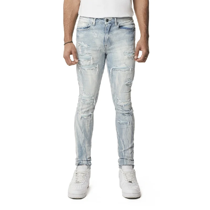 Vertical Lightning Super Skinny Jeans - Montauk Blue Hip Men's Urban